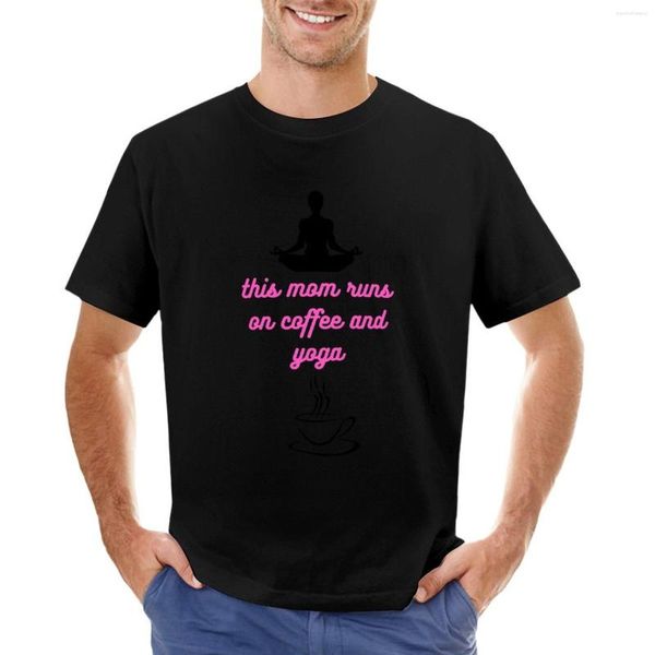 Camiseta polo masculina This Mom Runs On Coffee and Yoga Roupas de verão Blusas tamanho grande Camiseta masculina