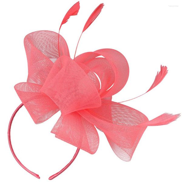 Bandane Tea Party Cappello Bianco Fermagli per capelli Fascinator Clip Fiori Cappelli Abs da donna