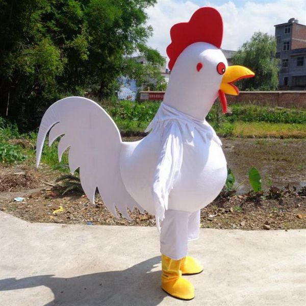 2019 Costume da mascotte di pollo giallo nero rosso bianco più carino della fabbrica costume da cartone animato festa di compleanno masquerade3160