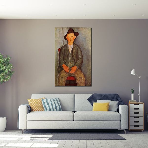 Beautiful Woman Canvas Art Studio Room Decor il piccolo contadino Amedeo Modigliani Dipinto fatto a mano di alta qualità