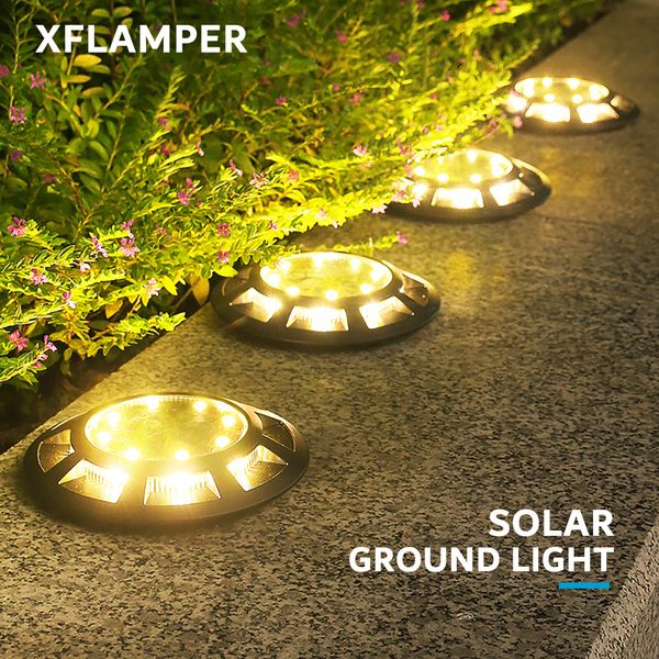 Decorações de jardim 4 pçs luzes solares de solo 16 LED ao ar livre IP65 à prova d'água 2 V 100 mA Carregamento para cerca de quintal Caminho Pátio Passo Decoração 230717