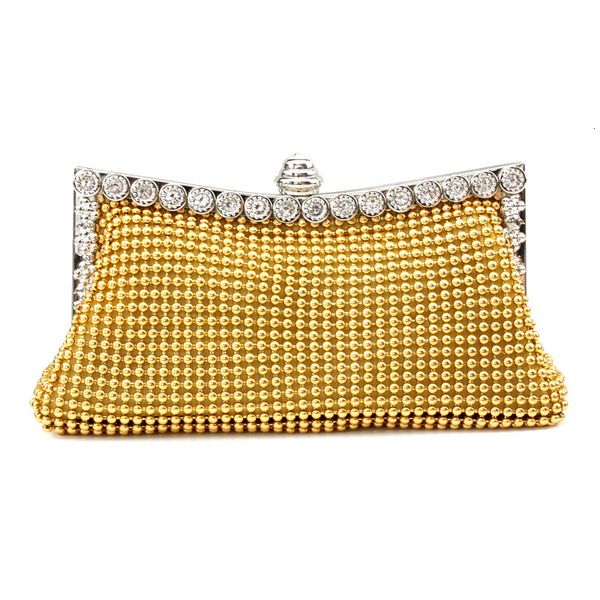 Abendtaschen Gold Clutch Bag Glitter Bead Designer Elegante Frau Partytaschen Vintage Mode Braut Geldbörse Silber Handtasche 230718