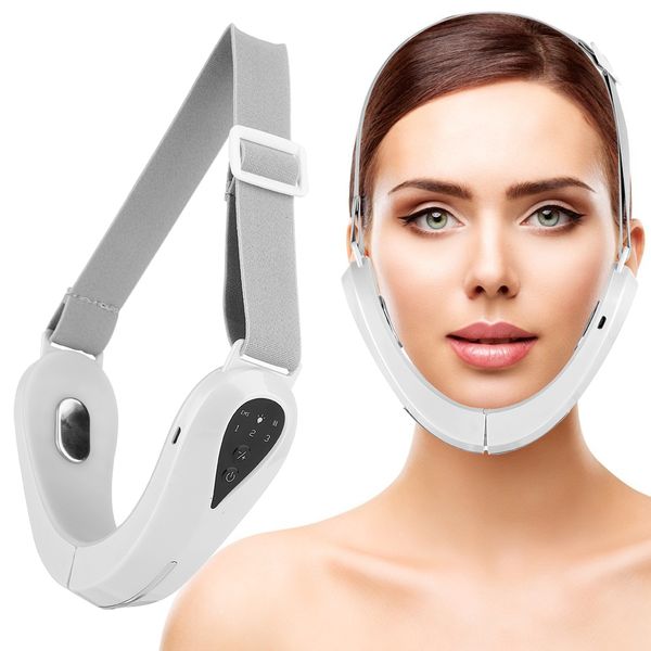 Massageador Facial EMS Massageador Chin Lift Belt LED Pon Therapy Dispositivo de Vibração para Emagrecimento Facial Celulite Mandíbula Máquina de Levantamento Facial Dropship 230718