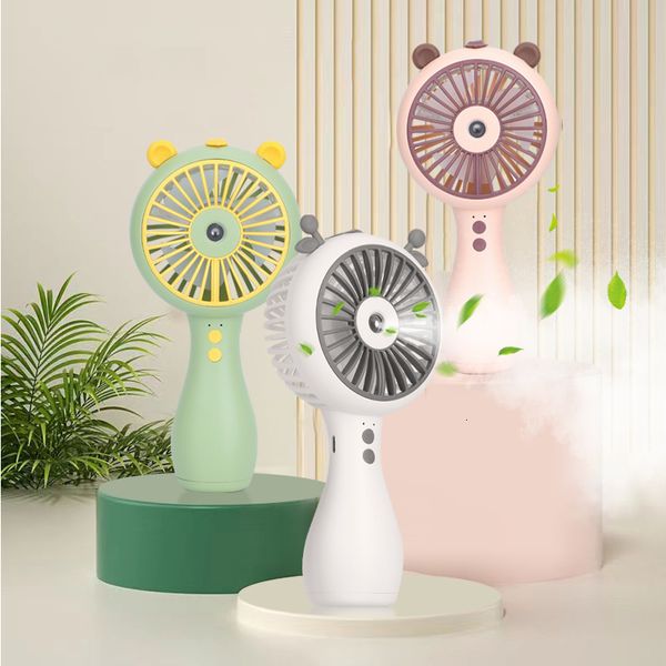 Ventiladores Ventilador de mão portátil com nebulização de água 3 velocidades USB Desktop Ventilador elétrico Resfriamento de verão Ar condicionado Acampamento Viagens Piquenique 230717