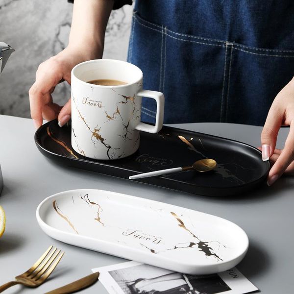 Teller Gerichte Nordic Mode Kreative Wasser Tasse Tablett Licht Luxus Badezimmer Schmuck Lagerung Platte Keramik Dessert Haushalt Schaukel Abendessen