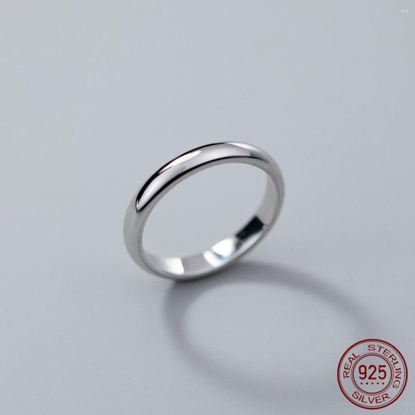 Anillos de racimo tamaño de EE. UU. Anillo de plata de estrella 925 coreano para mujeres joyería de ley liso elegante chicas minimalista Simple