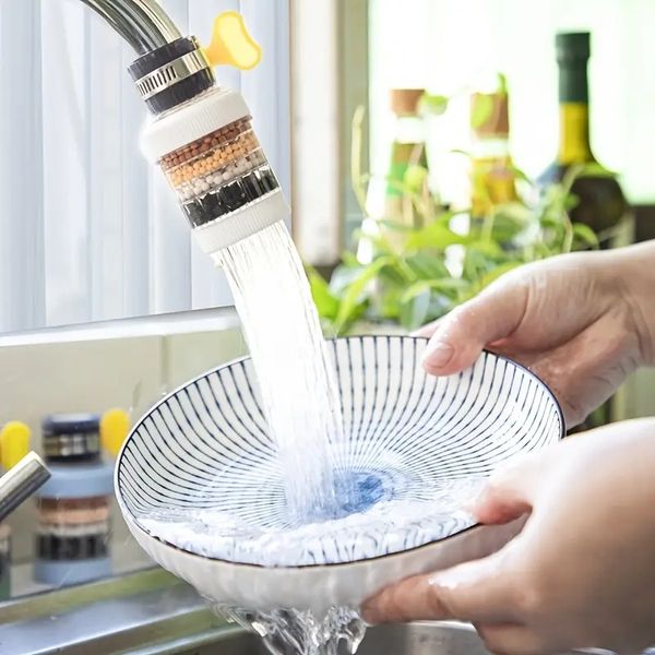 1pc, distributore di filtri per l'acqua del rubinetto, filtro per rubinetto rimovibile e lavabile, connettore universale universale per uso domestico doccia a prova di spruzzi purificatore d'acqua per la casa