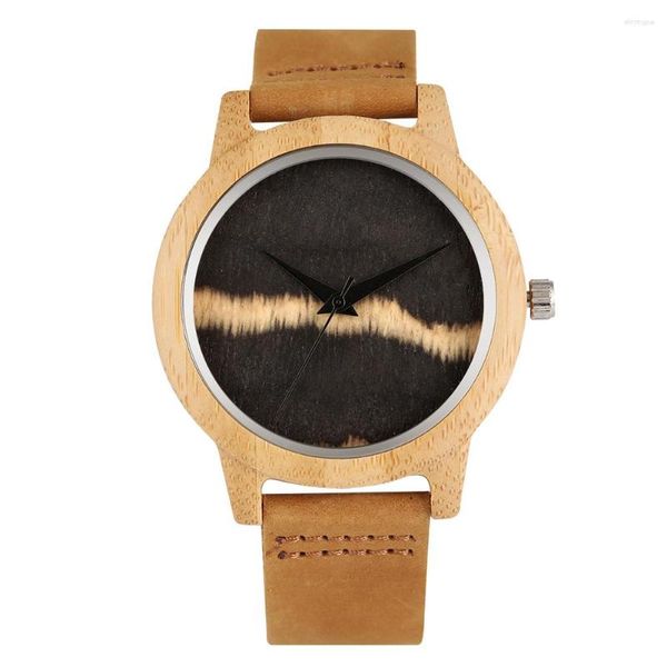 Orologi da polso Orologio al quarzo in legno da uomo Orologio da polso unico da uomo Orologio da polso da donna con cinturino in pelle da ragazzo