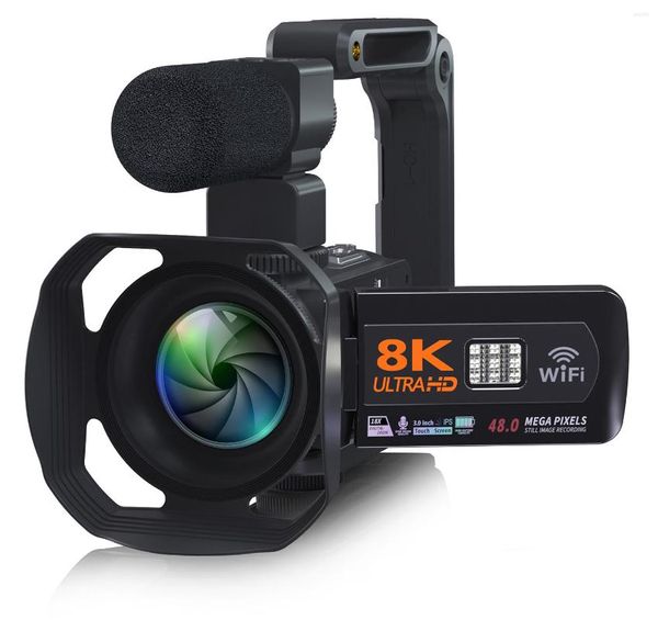 Cattura ogni momento nello straordinario Ultra HDR 8K con la videocamera YouTube BingQianQian - Videocamera digitale touch screen per streaming da 48 MP