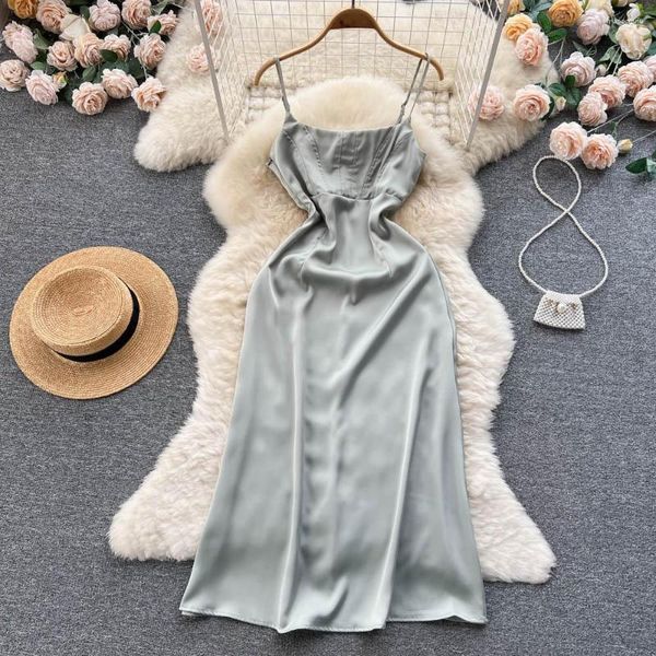 Lässige Kleider Sommer Promi Französisch Senior Sense Of Break Thin Paket Hüfte Fischschwanz Sexy Neckholder Kleid