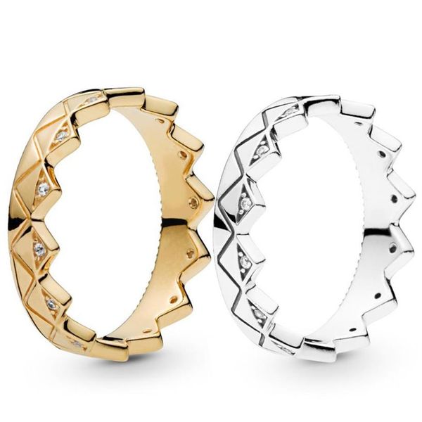 2019 NUOVO arrivo Donna Uomo Anello in oro giallo 18 carati Set scatola originale per Pandora Anello in argento sterling 925 con corona esotica Coppia di amanti2869