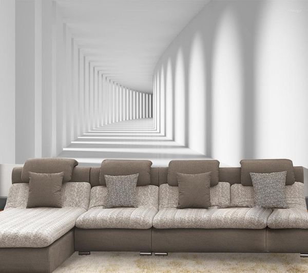 Tapeten Benutzerdefinierte 3D Papel De Parede Korridor Raumerweiterung Für Kapitel Zimmer Wohnzimmer TV Hintergrund Wanddekoration Tapete