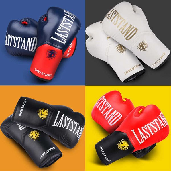 Equipamento de proteção 10/12/14 oz Luvas de boxe de alta qualidade PU MMA Sanda Sparring Luvas de treinamento para adultos Muay Thai Luvas de treinamento de boxe HKD230718