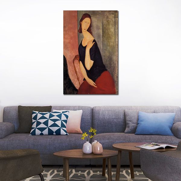 Обнаженная портретная холст искусство портрет мадам L Amedeo Modigliani рисовать ручную репродукцию декор для ванной комнаты