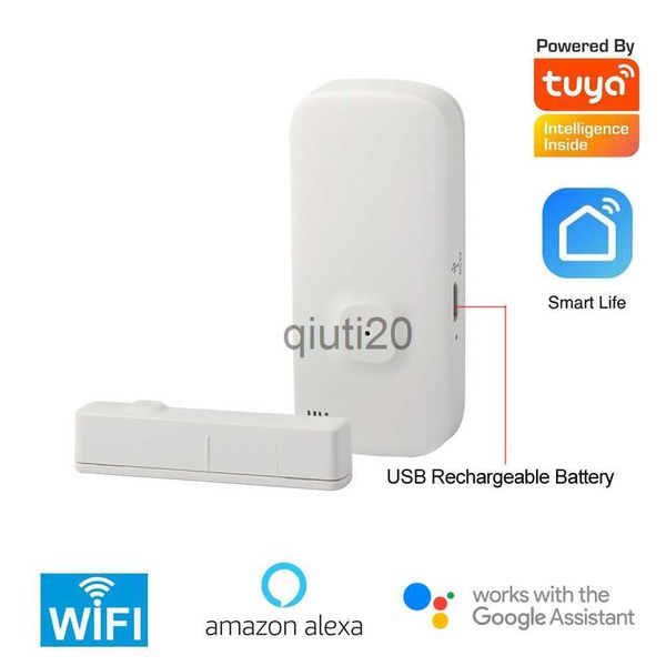 Weiteres Alarmzubehör Tuya 2,4 G WiFi Türkontaktsensor Drahtloser magnetischer Fensterdetektor Magnetschalter Offener Alarm Smart Life Alexa Google x0718