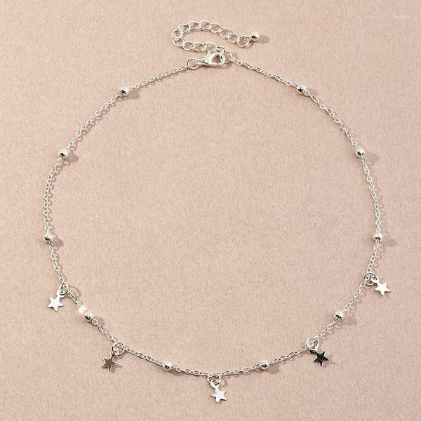 Collane con ciondolo Boho Charm Star Fashion Choker Bijoux per le donne Eleganti semplici perline Gioielli Regali quotidiani femminili