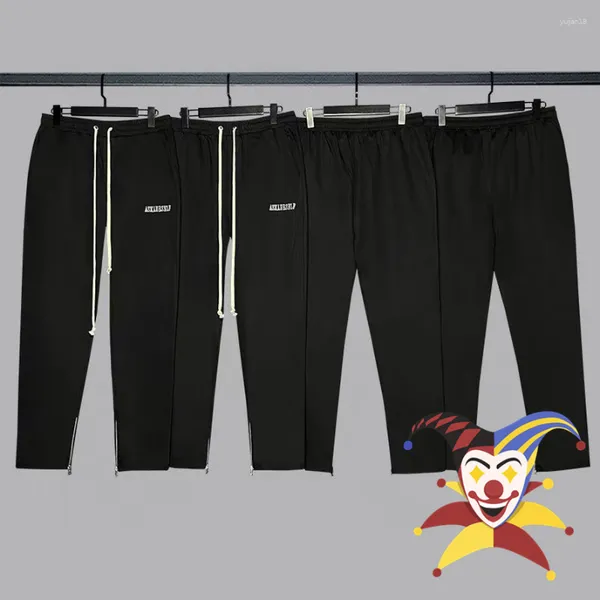 Pantaloni da uomo Pantaloni sportivi con logo Askyurself ricamato nero Uomo Donna Pantaloni sportivi con coulisse e cerniera