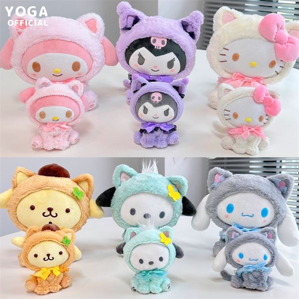 Butik Sevimli Kuromi Melody Pacha Dog Cat Peluş Bebek Kolye Japon Çizgi Çekme Kolye