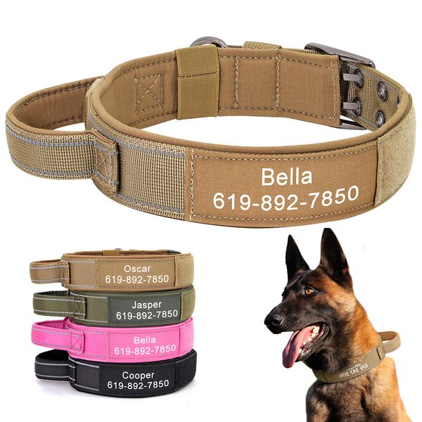 Collari per cani Guinzagli Collare per cani militare personalizzato Accessori in nylon tattico personalizzato Collare Regolabile Cani di taglia media Collari per pastore tedesco 230717