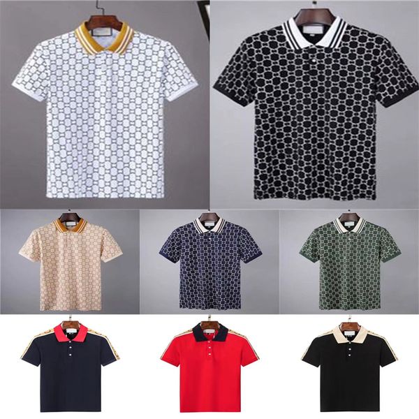 88 Herren-Poloshirt, Designer-Polohemden für Herren, Modefokus, Stickerei, Schlange, Strumpfband, kleine Bienen, Druckmuster, Kleidung, Kleidung, T-Shirt, schwarz-weißes Herren-T-Shirt