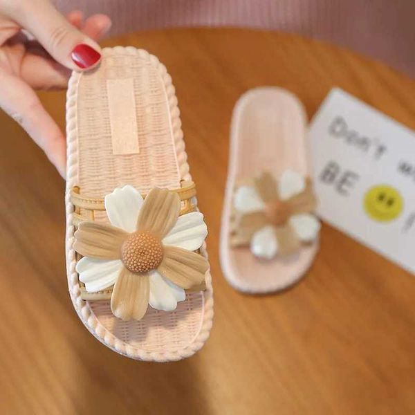 Pantofole Pantofole da ragazza Nuovo Fiore Carino Dolce Spiaggia Pantofole con tacco piatto stile principessa traspiranti antiscivolo