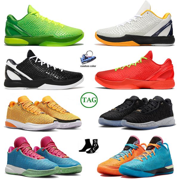 Дизайнер Mamba Zoom 6 Protro Basketball Shoes Mens Women LB20 Grinch All-Star Del Sol Mambacita Sweet Alternate Bruce Lee 5 Ring