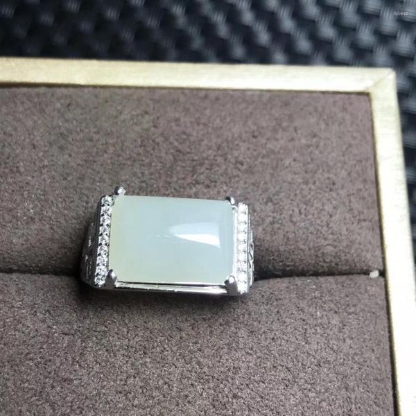 Кластерные кольца Классическое белое нефритовое кольцо для мужчин