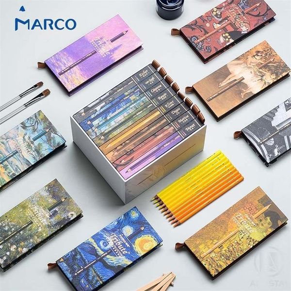 Marco MASTER COLLECTION 80 Colori Regalo di lusso Professional Fine Art Oil Andstal Set di matite colorate disegno Matite colorate colorate Y2262Q