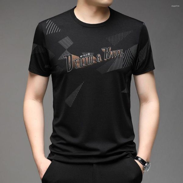 Erkekler Tişörtleri Moda Tasarım Mektubu O yaka T-Shirt Erkek Giyim Yaz Çok yönlü rahat kısa kollu iş rahat tees