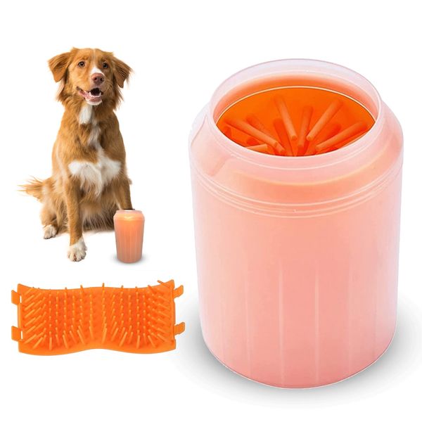 Limpador de patas para cães grandes Pet Pet Washer Cup 2 em 1 portátil Silicone Scrubber Brush Feet Large Breed Muddy Paw New Dog Essentials Doggie Owner Gifts Pet Gifts Owner
