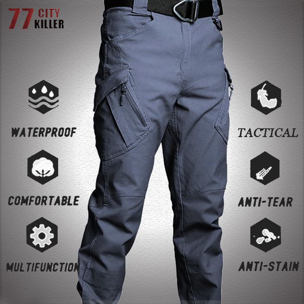 Pantaloni da uomo tattici grandi 6XL SWAT Combat Team Work Suit Multi tasche militari impermeabili e durevoli Cargo Jogger 230718