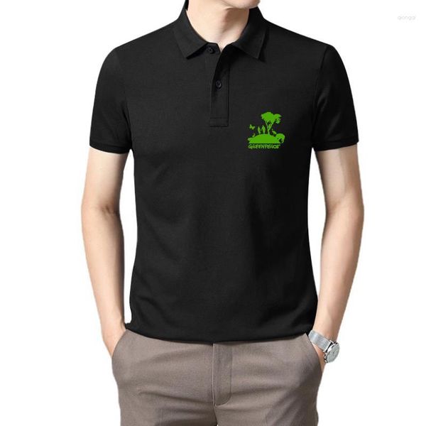 Polo Masculina Greenpeace Green Peace Organization Symbol Logo Black White T Shirt XS-3XL(1)