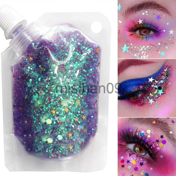 Другой макияж 50 мл лиц драгоценный камень для век Shimmer Pigment Body Goge Gear Glitter Гел -гел крем -глаз блестящий кожа Фестиваль Фестиваль косметический блеск J230718