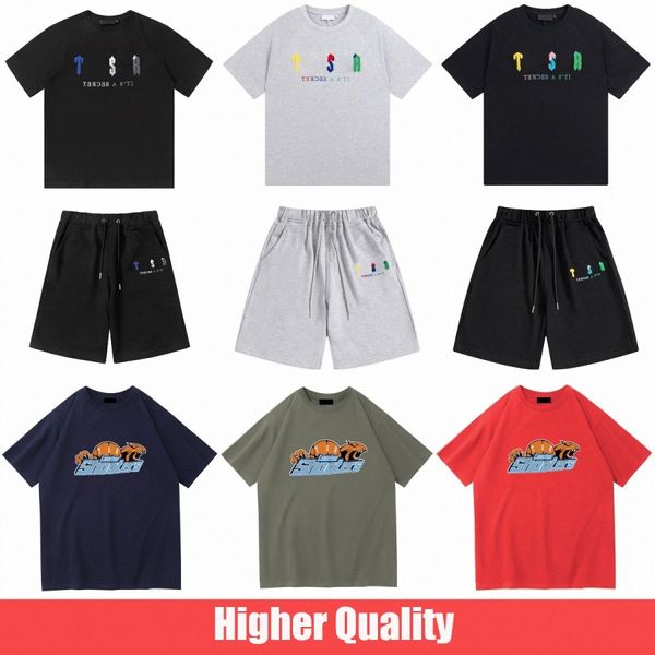 Designer Herren T-Shirts Paare drucken Brief Trapstar T-Shirt schwarz und weiß grau Regenbogen Farbe Sommer Sport Mode Kurzarm Rundhals T-Shirt