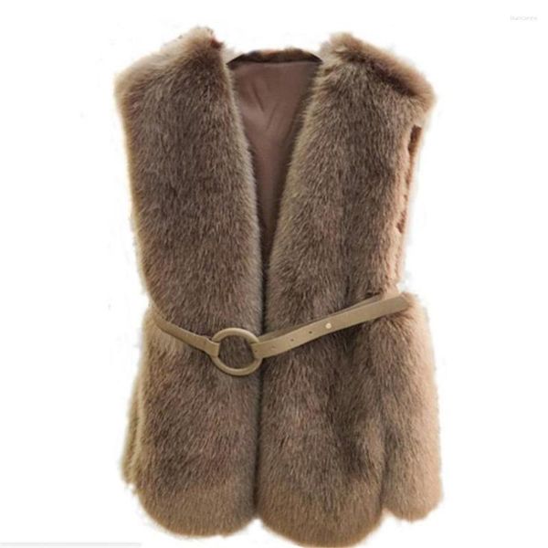 Colete de pele feminina de alta qualidade casaco de luxo falso quente feminino coletes inverno moda casacos de pele jaqueta Gilet Veste 3XL