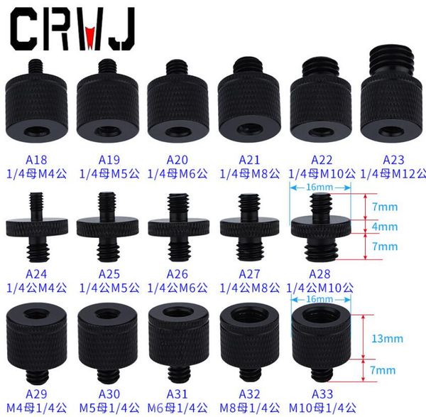 Ausstattung Kraftstoff 1/4 drehen M4m5M6m8m10 Conversion Screw Projector Halteret Adapter Fotografie Zubehör Pan Neigung Kamera Tripoddhlfx