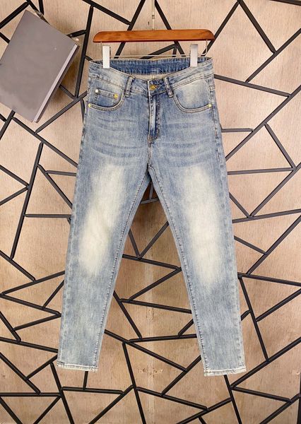 Jeans für Herren, Slim-Fit-Jeans, Hose aus hochelastischem Stoff, feine Hardware-Accessoires, gewaschene Biker-Hose, modische Denim-Hose, Hip-Hop-Motorrad-Jeans