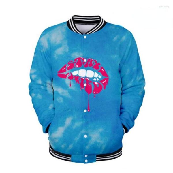 Männer Jacken Ben Azelart Bleiben Wild LIP Logo Baseball Jacke Männer Bomber Oberbekleidung Streetwear Hip Hop Uniform Casual Sportswear