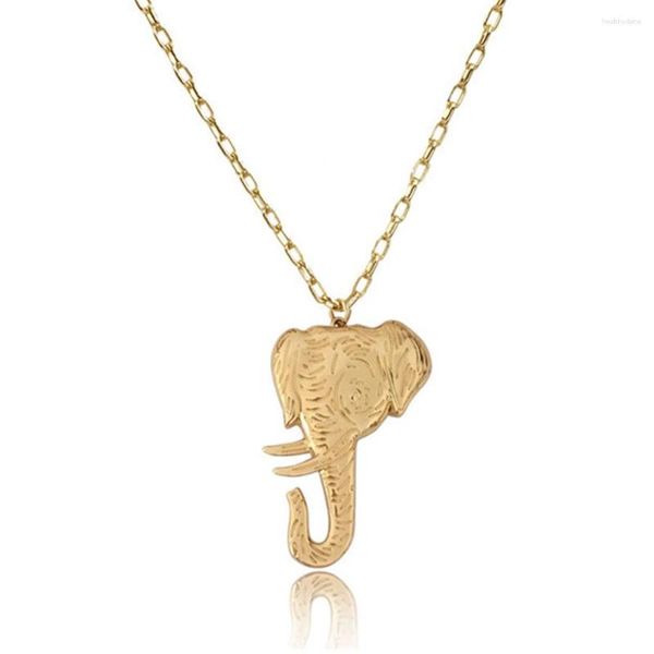 Подвесные ожерелья панк -стиль высококачественный ожерелье большого слона, золото, золото, толстый для женщин -вечеринок de moda bijoux
