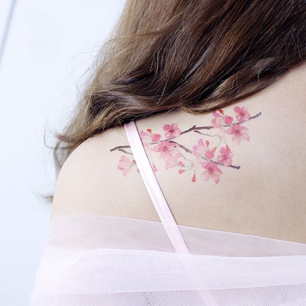 Водонепроницаемые временные татуировки вишневые наклейки татуировки