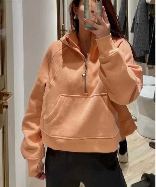 2023 ZWTW Yoga Sweatshirt Tüpü Tam Yarım Zip Hoody Hoodies Açık Boş Zamanlı Sweatshirt Swimer Giyim Kadınlar Egzersiz Fitness Kalın Ceketler Yeni Trend 639ess