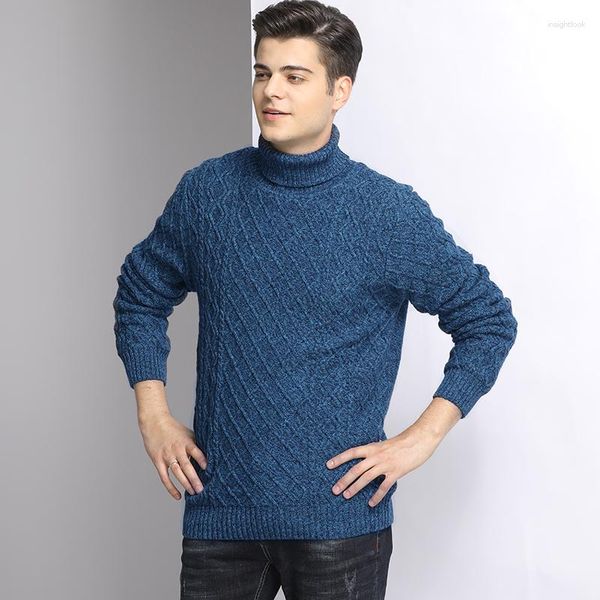 Maglioni da uomo DIMI Maglione da uomo Pullover Plus Size 5XL 6XL 7XL Maglieria Inverno caldo Uomo Dolcevita Pullover Fodera di lana Spessa neve alta