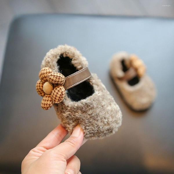 Primeiros Walkers Winter Sapatos de criança para bebê Algodão macio de algodão coreano estilo ergonomia de etapa de calçados de calçado