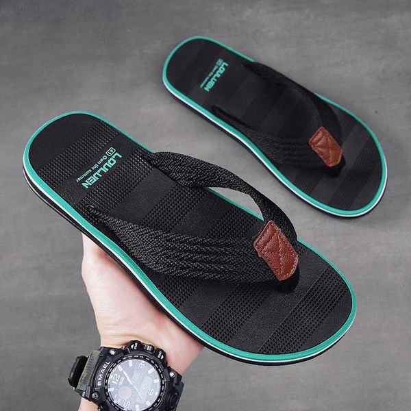 Chinelos Homens Sapatos Nova Chegada Verão Homens Flip Flops Alta Qualidade Esportes Sandálias de Praia Anti-Slip Zapatos Hombre Casual Homens Chinelos L230718