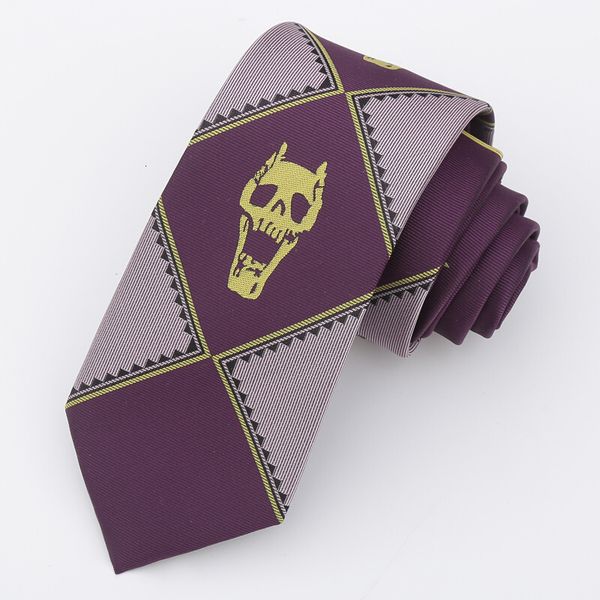 Krawatten Anime Bizarre Adventure Krawatte KILLER QUEEN Kira Yoshikage Schädel Krawatte Halloween Cosplay Kostüme Zubehör Mann Frau 230717