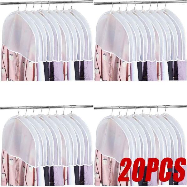 Sacos de armazenamento 20pcs roupas penduradas capa de poeira vestido de casamento terno casaco saco organizador de roupas guarda-roupa organizadores de roupas