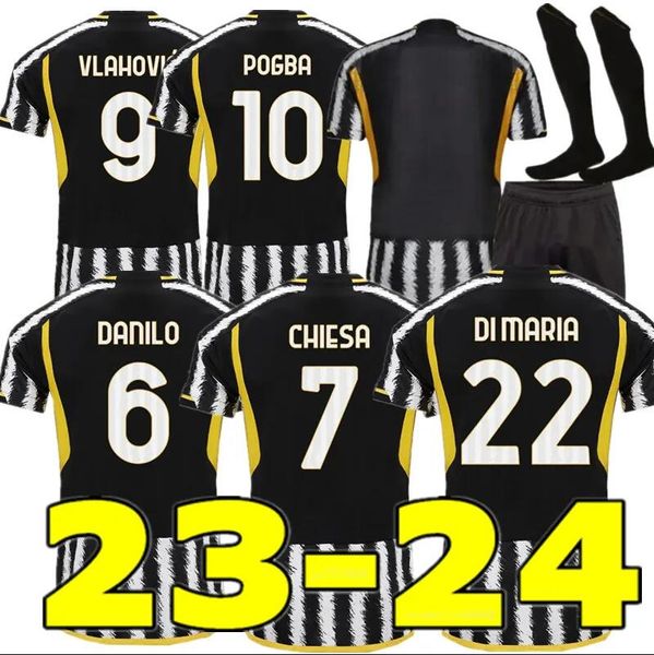 23 24 Torino J Team Soccer Maglie 2023 2024 VLAHOVIC CHIESA MILIK POGBA Uomo Bambini BONUCCI Maglie da calcio Jersey Kit DI MARIA Kostic Fagioli Danilo Maglia Da