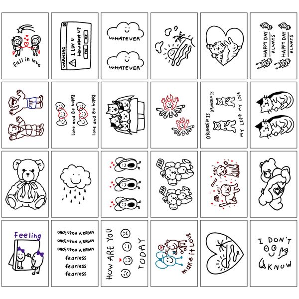 24 маленькие свежие наклейки на тату