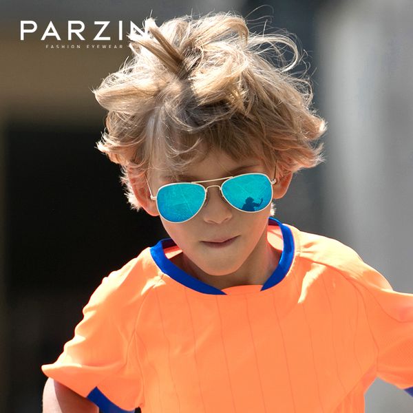 Protezione solare per bambini PARZIN Pilot Polarized Kids Brand Bambini Real Anti-UV400 Occhiali per occhiali da sole CoolBaby Pilot Alta qualità 8066 230718