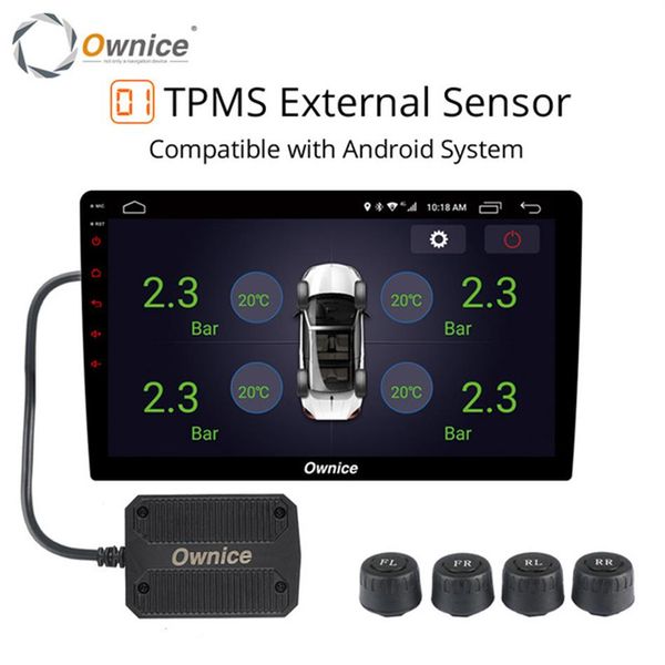 Ownice USB Car Android TPMS monitoraggio della pressione dei pneumatici Sistema di allarme di monitoraggio della pressione di navigazione Android trasmissione wireless TPMS264H